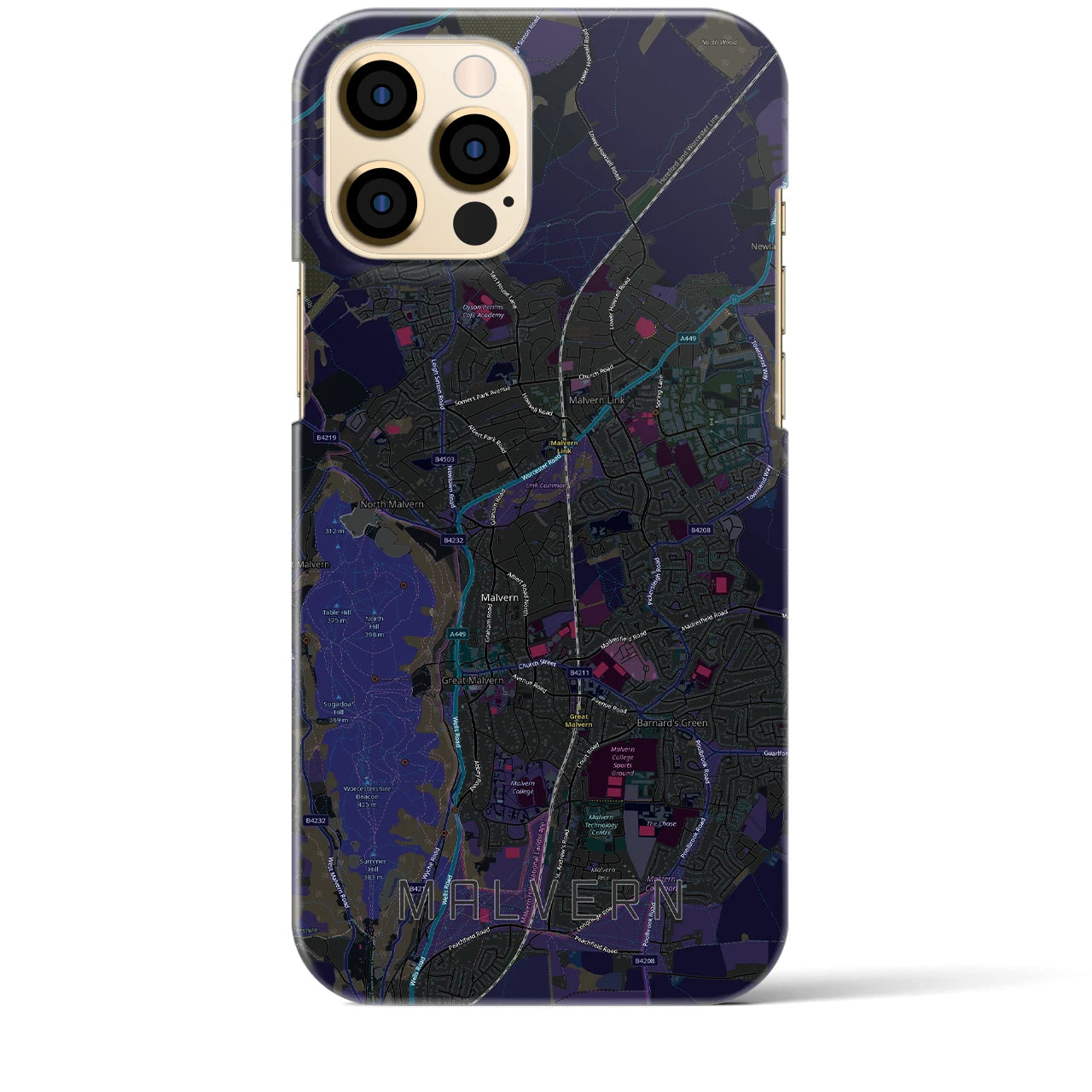 【マルバーン（イギリス）】地図柄iPhoneケース（バックカバータイプ）