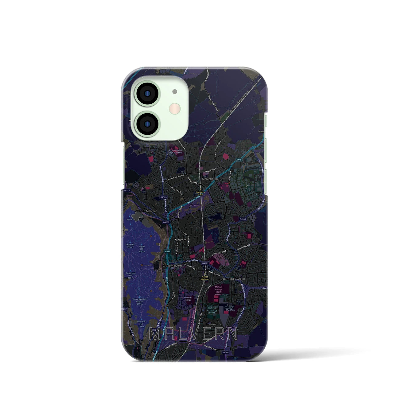 【マルバーン（イギリス）】地図柄iPhoneケース（バックカバータイプ）