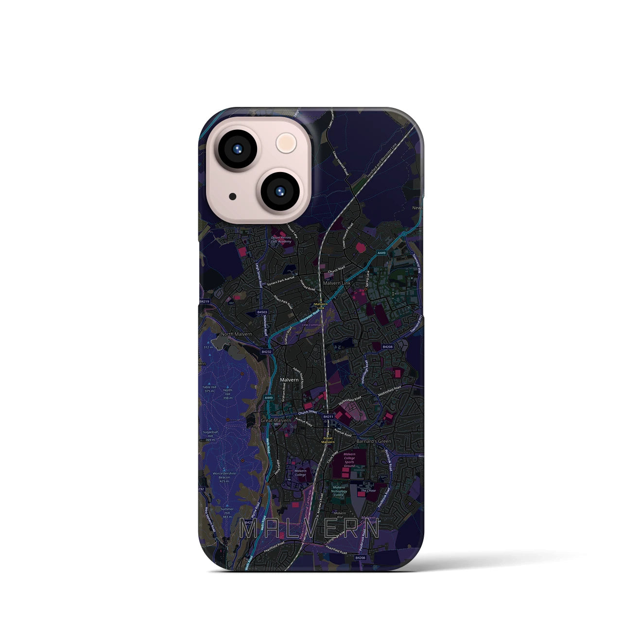 【マルバーン（イギリス）】地図柄iPhoneケース（バックカバータイプ）