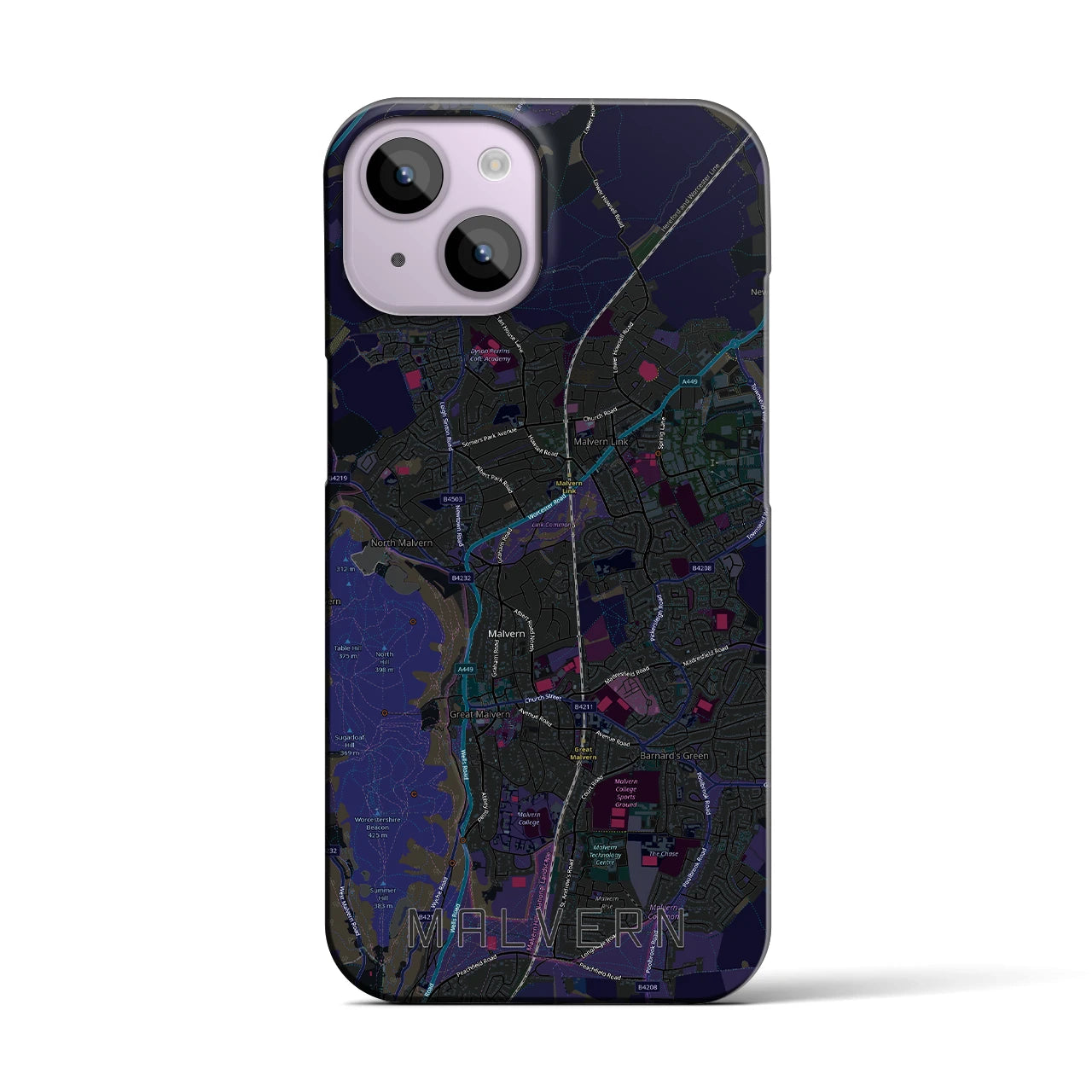 【マルバーン（イギリス）】地図柄iPhoneケース（バックカバータイプ）