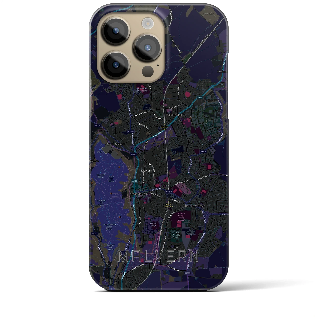 【マルバーン（イギリス）】地図柄iPhoneケース（バックカバータイプ）