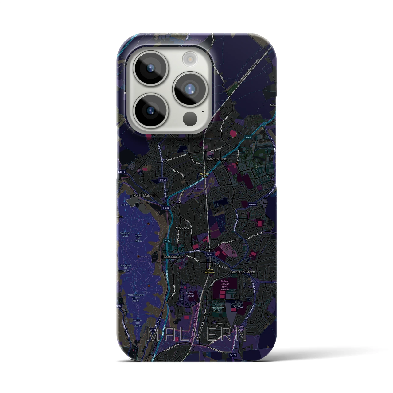 【マルバーン（イギリス）】地図柄iPhoneケース（バックカバータイプ）