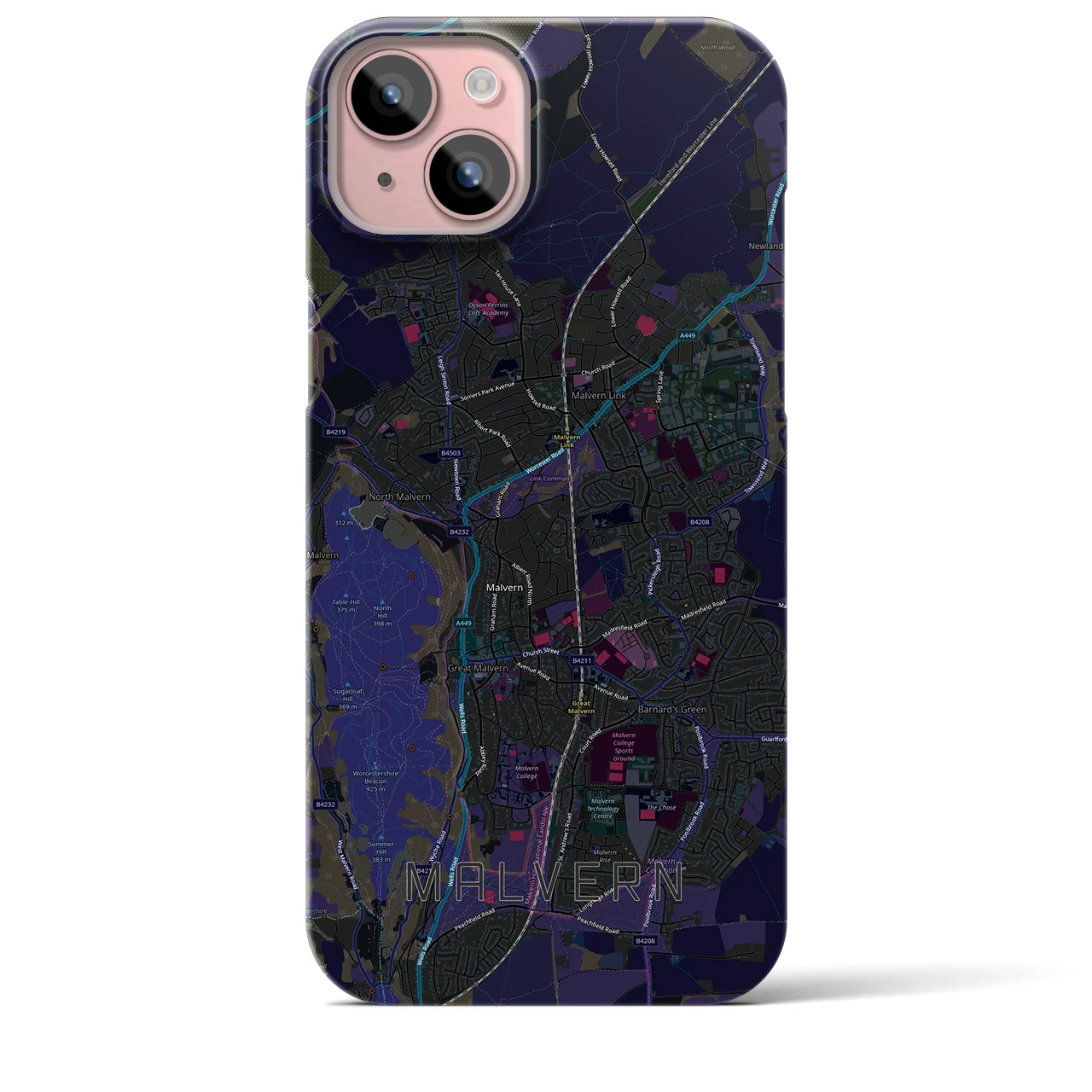 【マルバーン（イギリス）】地図柄iPhoneケース（バックカバータイプ）