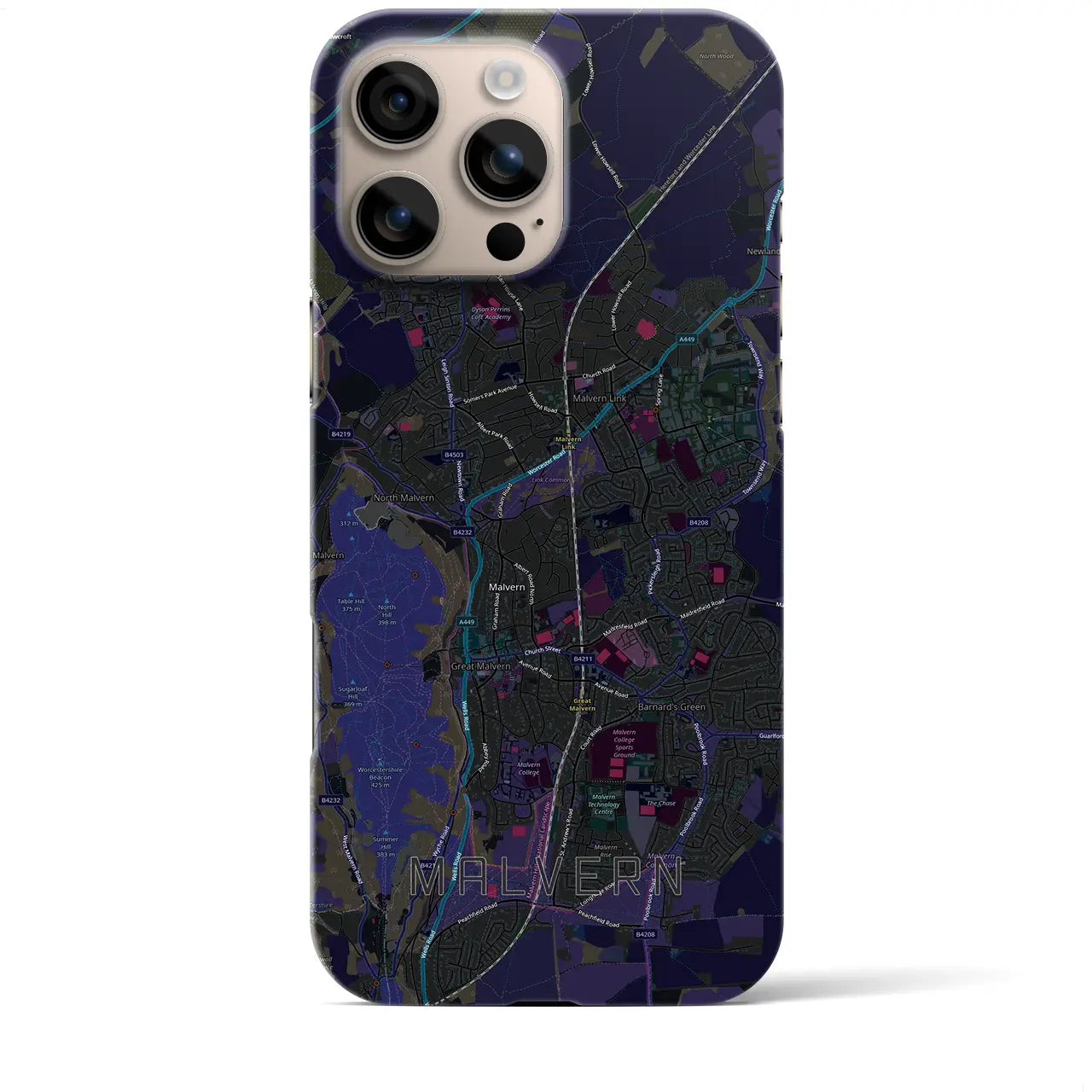 【マルバーン（イギリス）】地図柄iPhoneケース（バックカバータイプ）