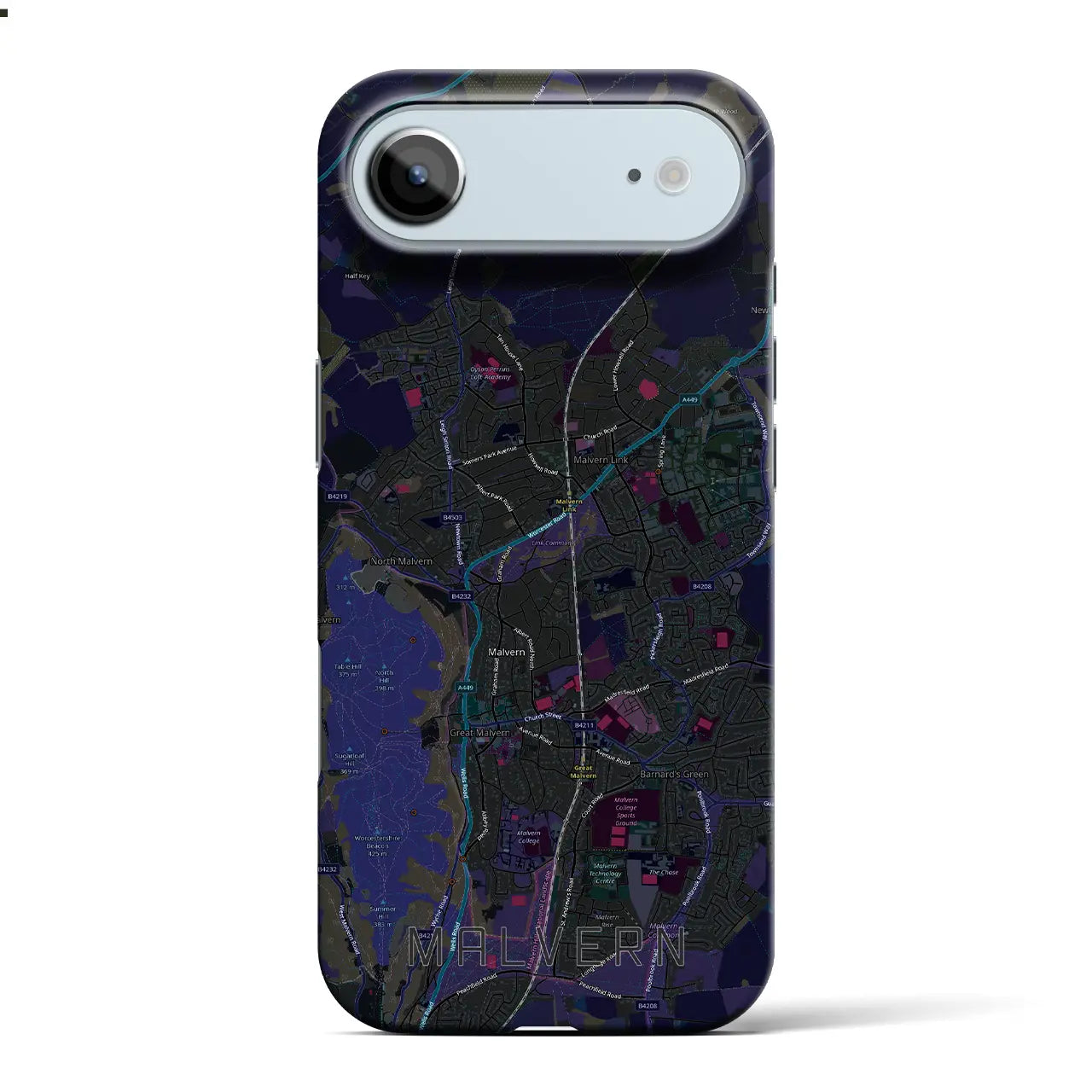 【マルバーン（イギリス）】地図柄iPhoneケース（バックカバータイプ）