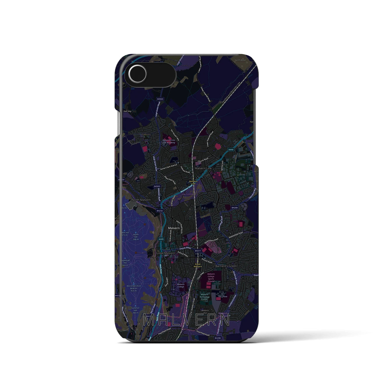 【マルバーン（イギリス）】地図柄iPhoneケース（バックカバータイプ）