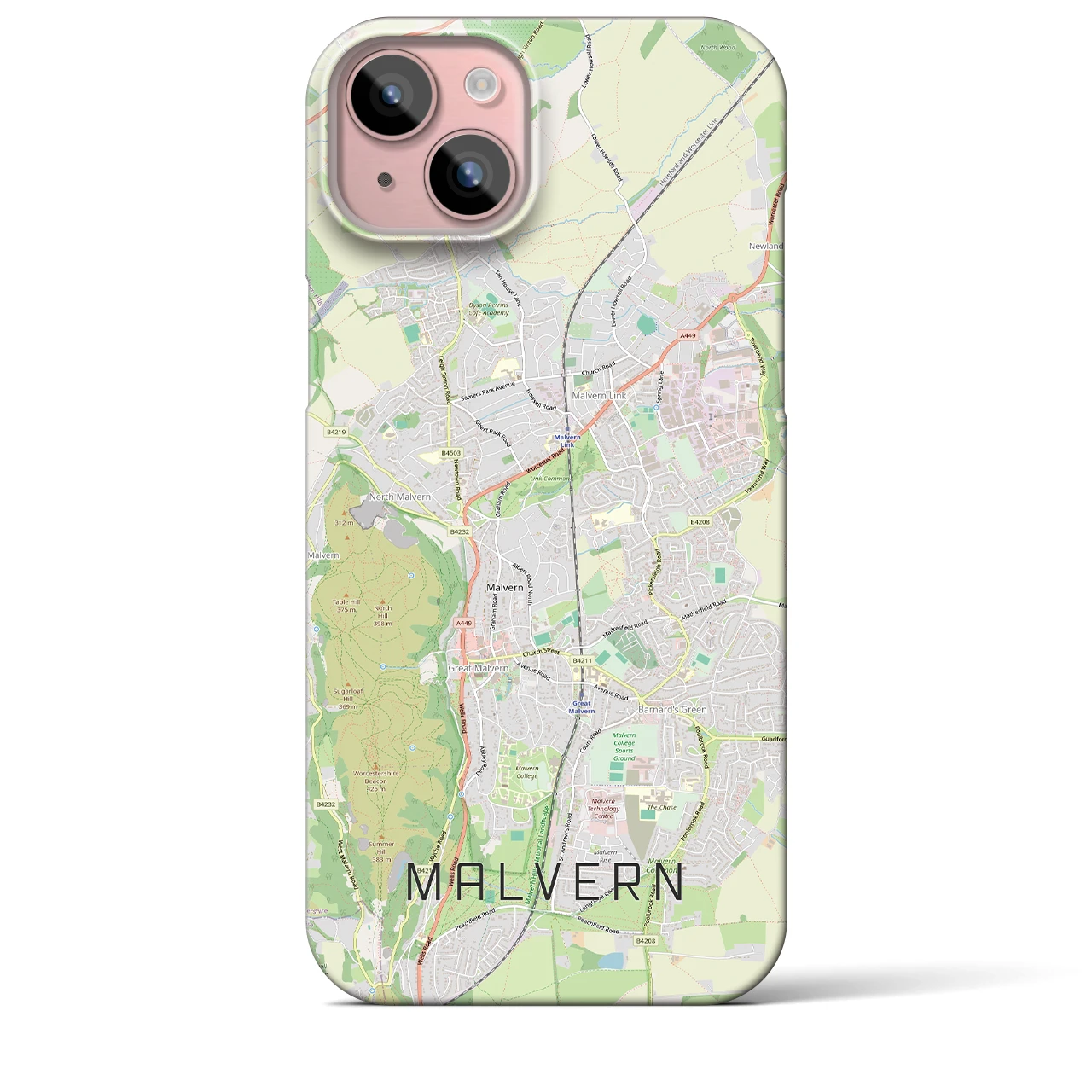【マルバーン（イギリス）】地図柄iPhoneケース（バックカバータイプ）