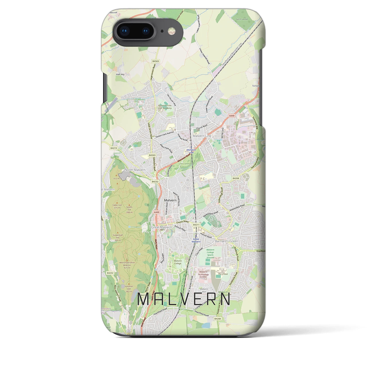 【マルバーン（イギリス）】地図柄iPhoneケース（バックカバータイプ）