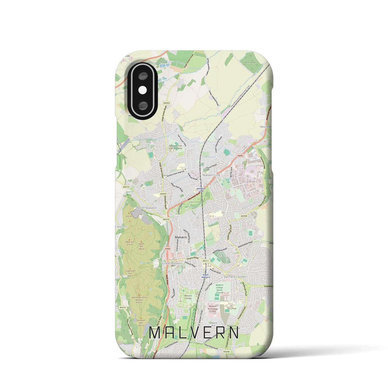 【マルバーン（イギリス）】地図柄iPhoneケース（バックカバータイプ）