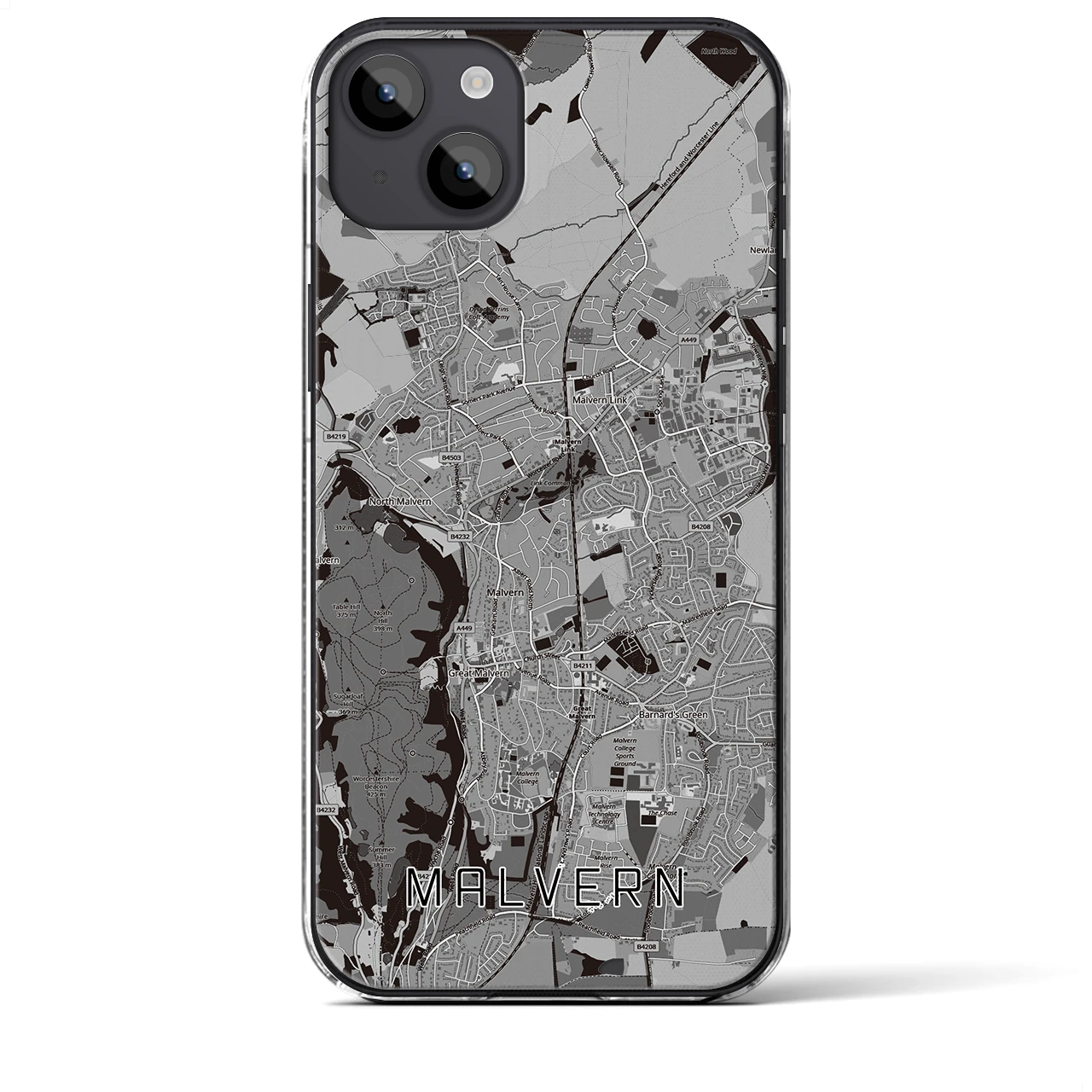 【マルバーン（イギリス）】地図柄iPhoneケース（クリアタイプ）