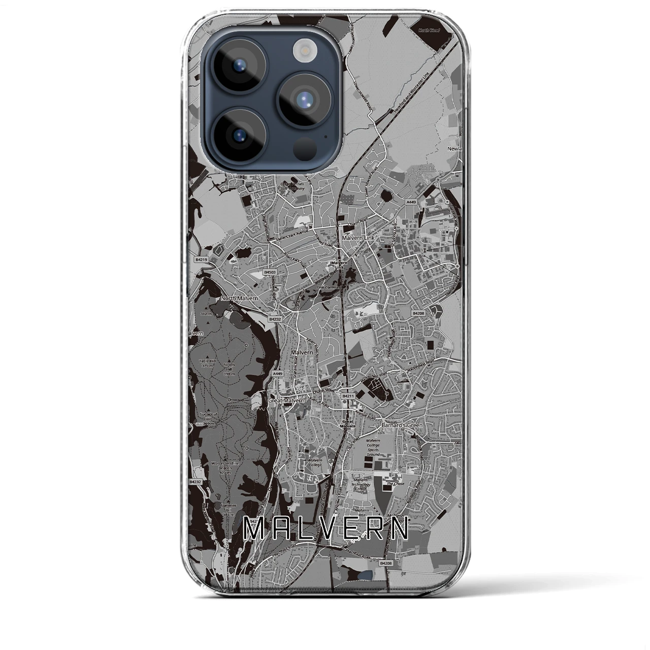 【マルバーン（イギリス）】地図柄iPhoneケース（クリアタイプ）