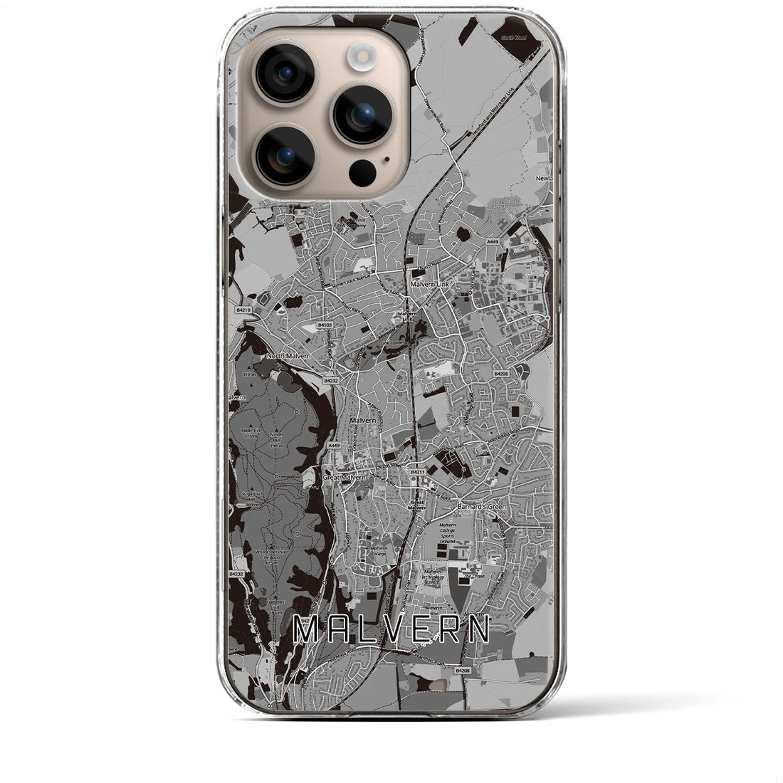 【マルバーン(イギリス)】地図柄iPhoneケース(クリアタイプ)