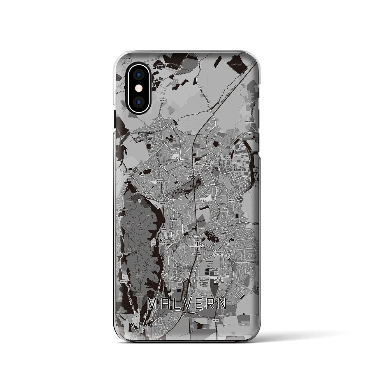 【マルバーン（イギリス）】地図柄iPhoneケース（クリアタイプ）
