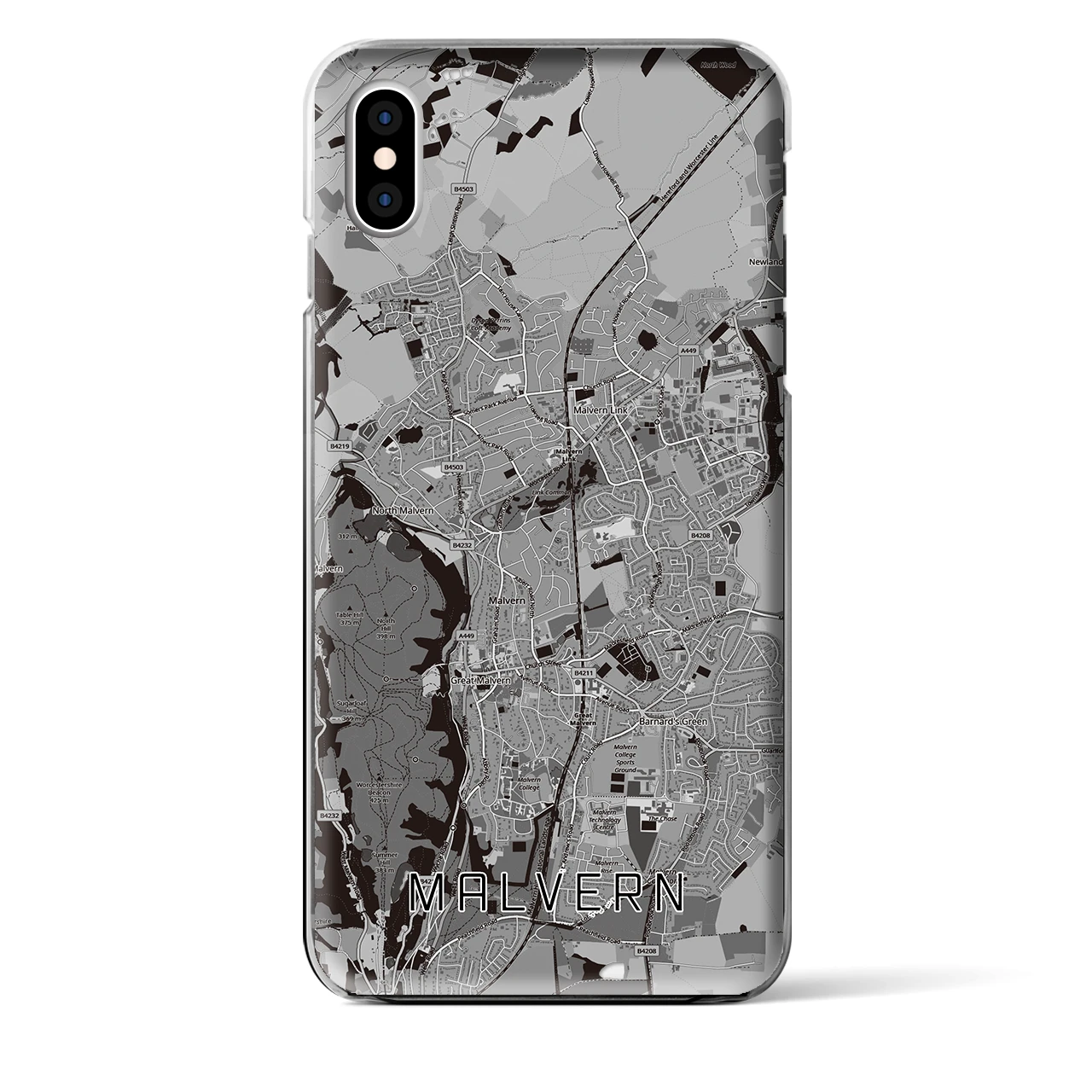 【マルバーン（イギリス）】地図柄iPhoneケース（クリアタイプ）