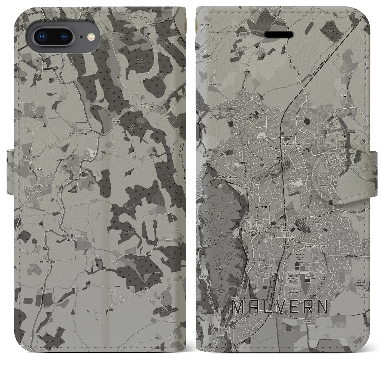【マルバーン（イギリス）】地図柄iPhoneケース（手帳タイプ）