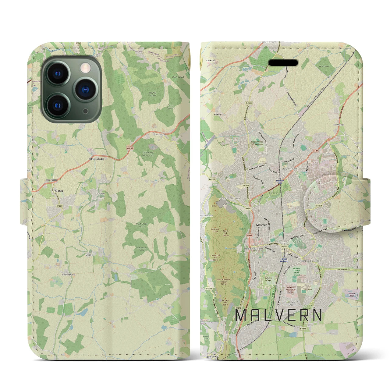 【マルバーン（イギリス）】地図柄iPhoneケース（手帳タイプ）