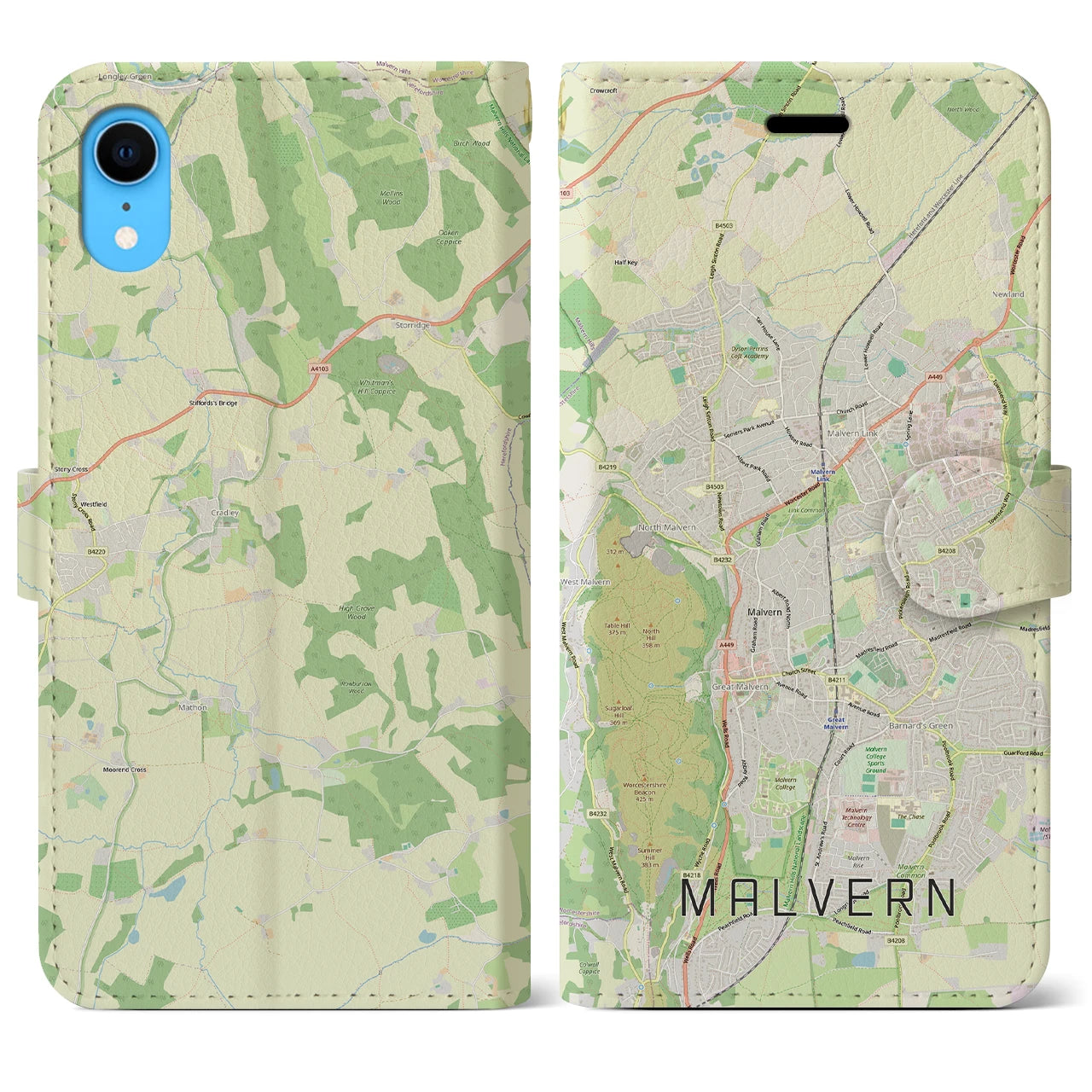 【マルバーン（イギリス）】地図柄iPhoneケース（手帳タイプ）