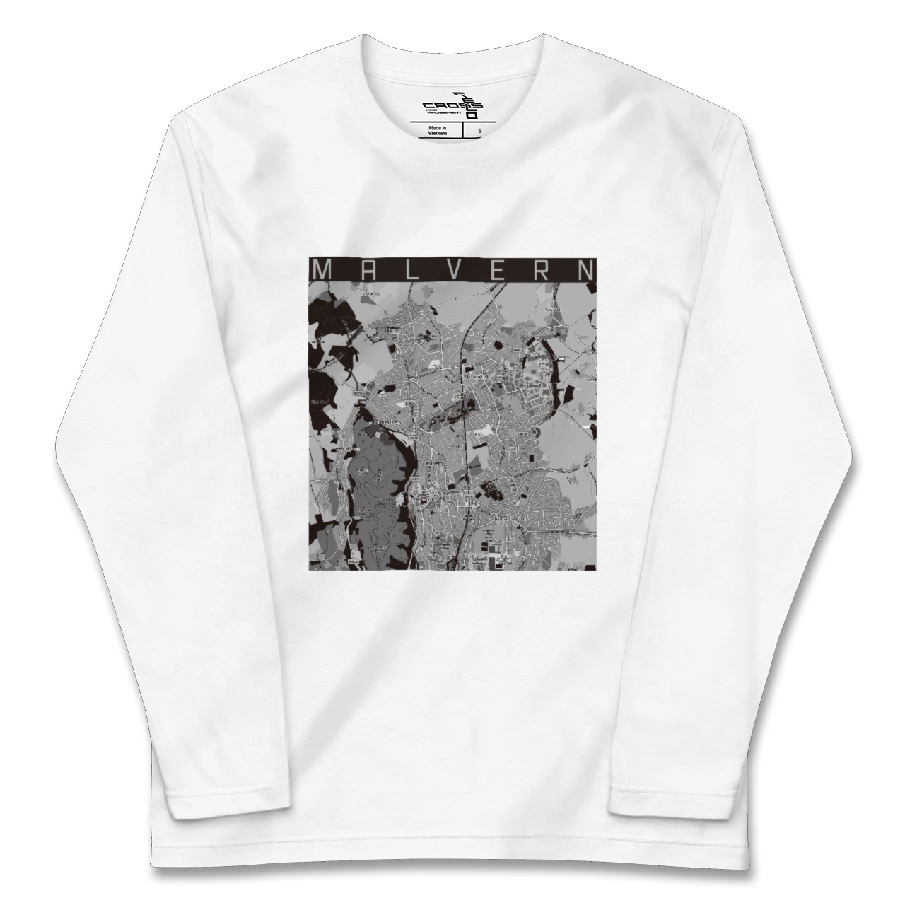 【マルバーン（イギリス）】地図柄ロングスリーブTシャツ