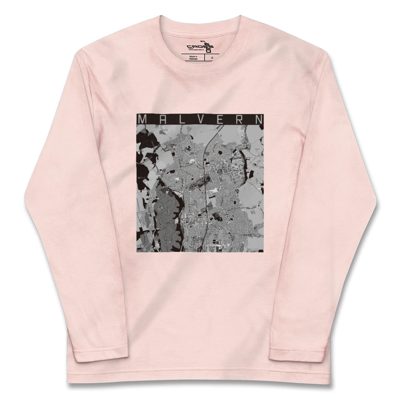 【マルバーン（イギリス）】地図柄ロングスリーブTシャツ