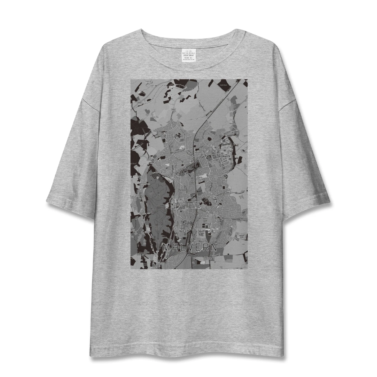 【マルバーン（イギリス）】地図柄ビッグシルエットTシャツ