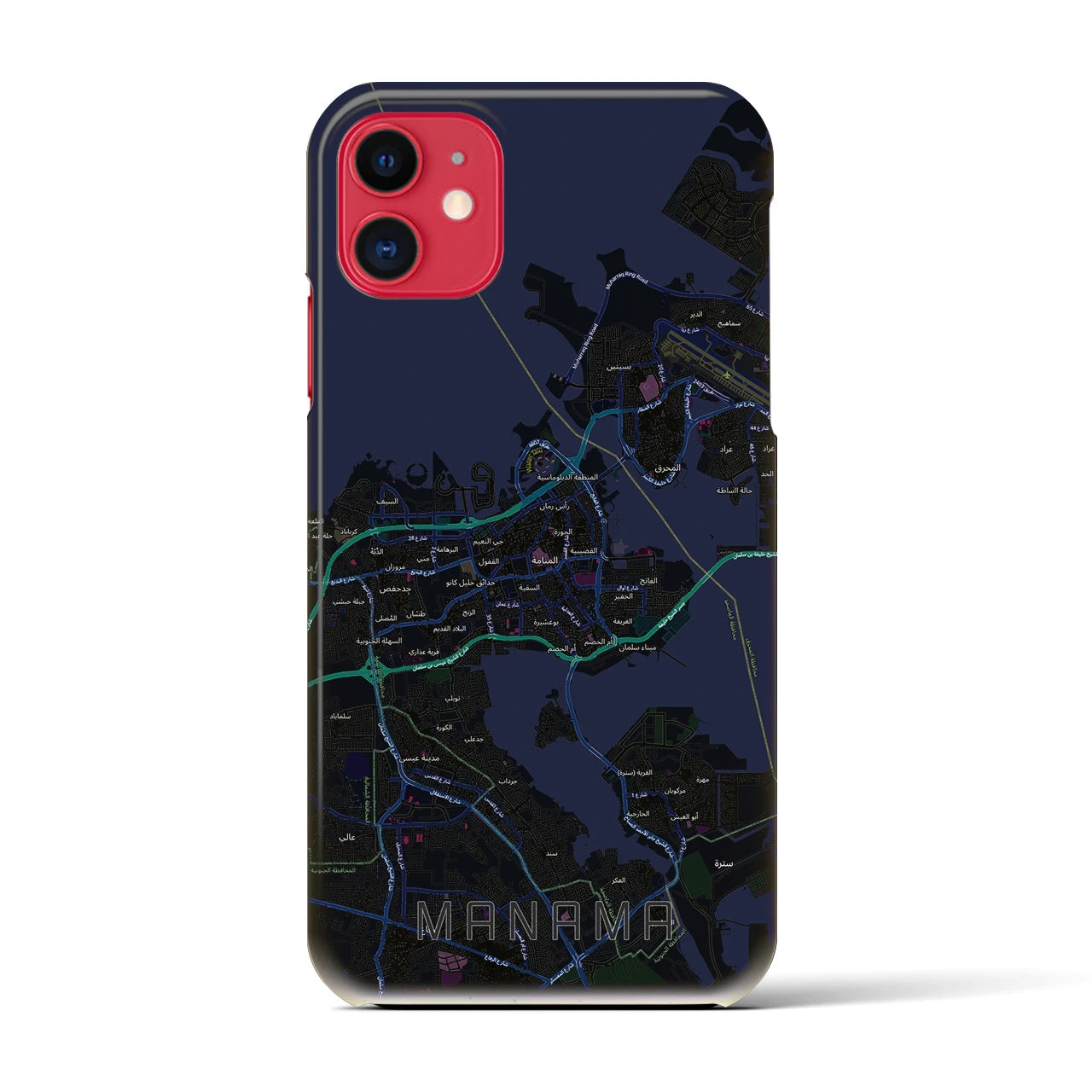 【マナーマ（バーレーン）】地図柄iPhoneケース（バックカバータイプ）