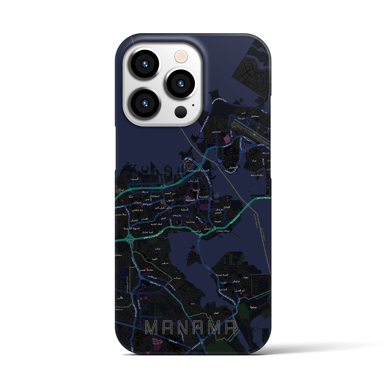 【マナーマ（バーレーン）】地図柄iPhoneケース（バックカバータイプ）
