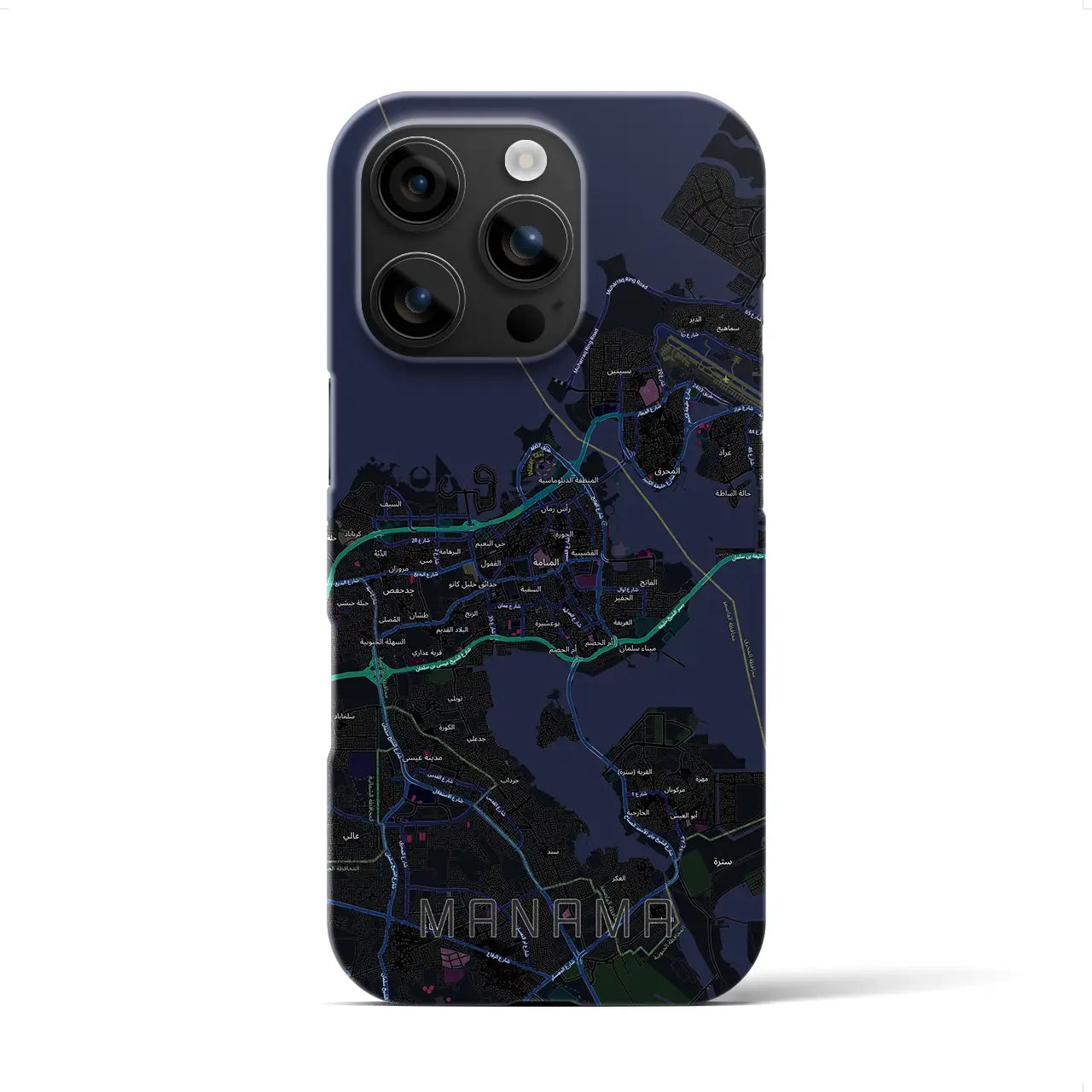 【マナーマ（バーレーン）】地図柄iPhoneケース（バックカバータイプ）