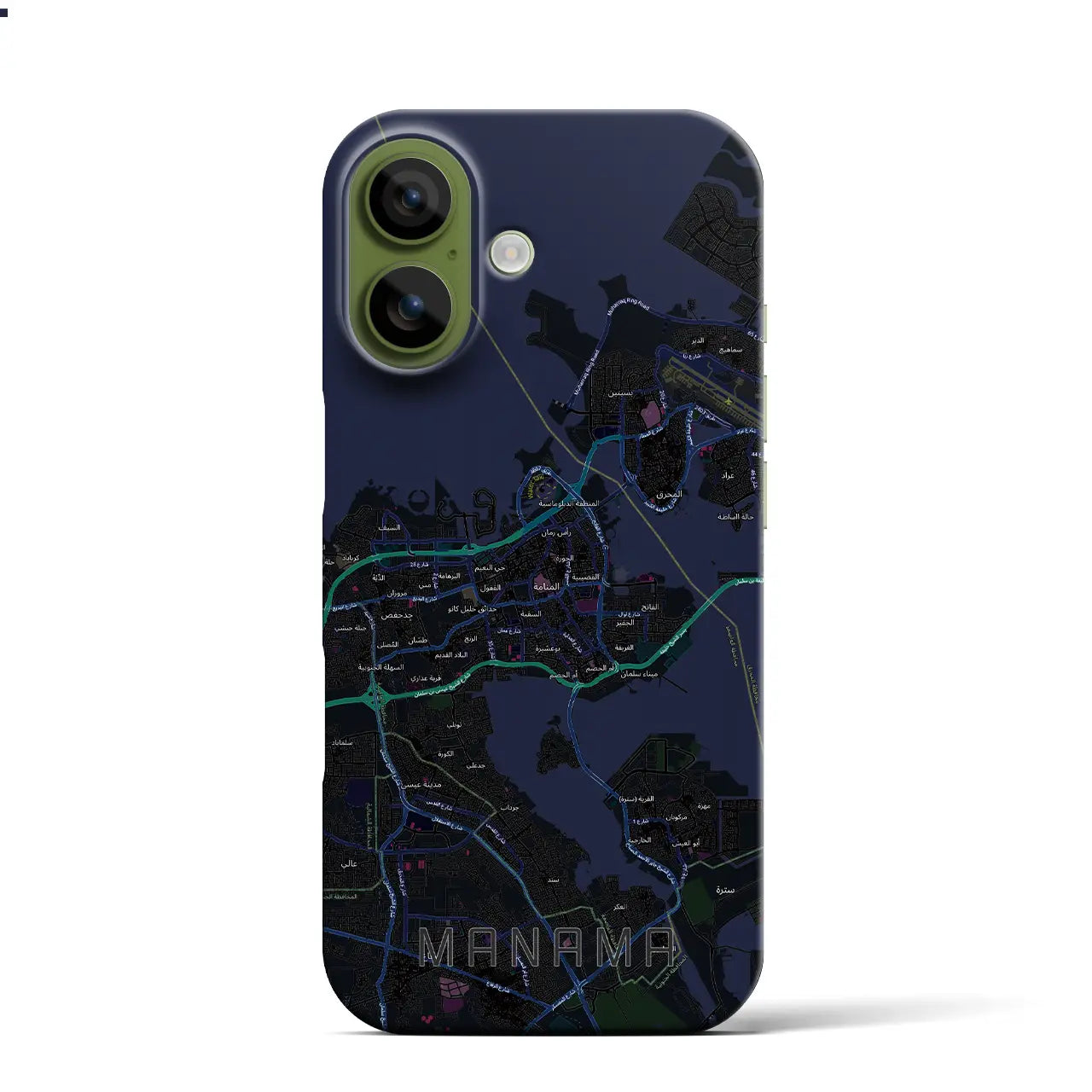 【マナーマ（バーレーン）】地図柄iPhoneケース（バックカバータイプ）