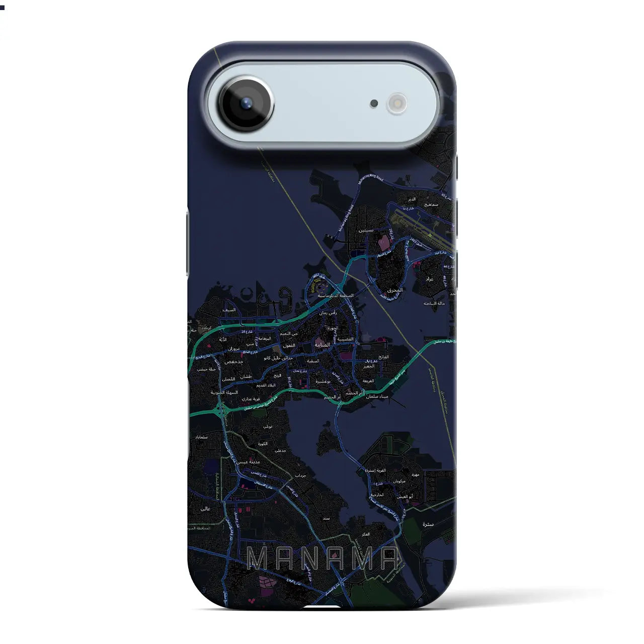 【マナーマ（バーレーン）】地図柄iPhoneケース（バックカバータイプ）