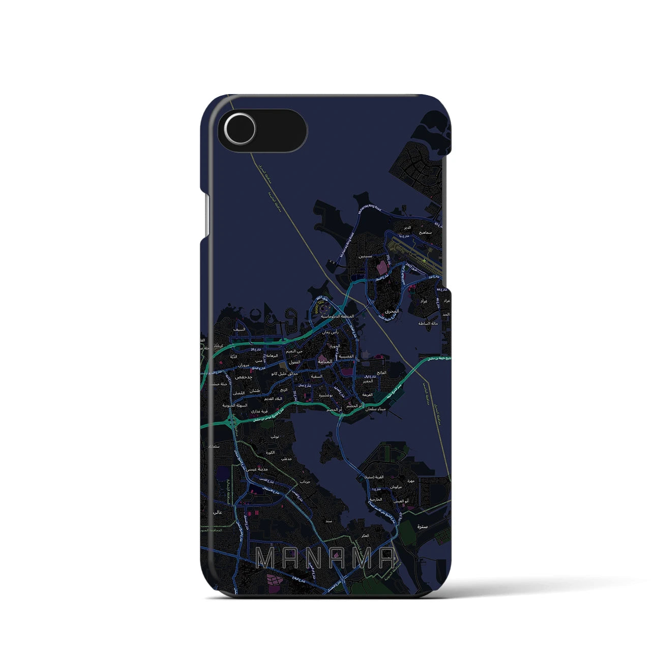 【マナーマ（バーレーン）】地図柄iPhoneケース（バックカバータイプ）
