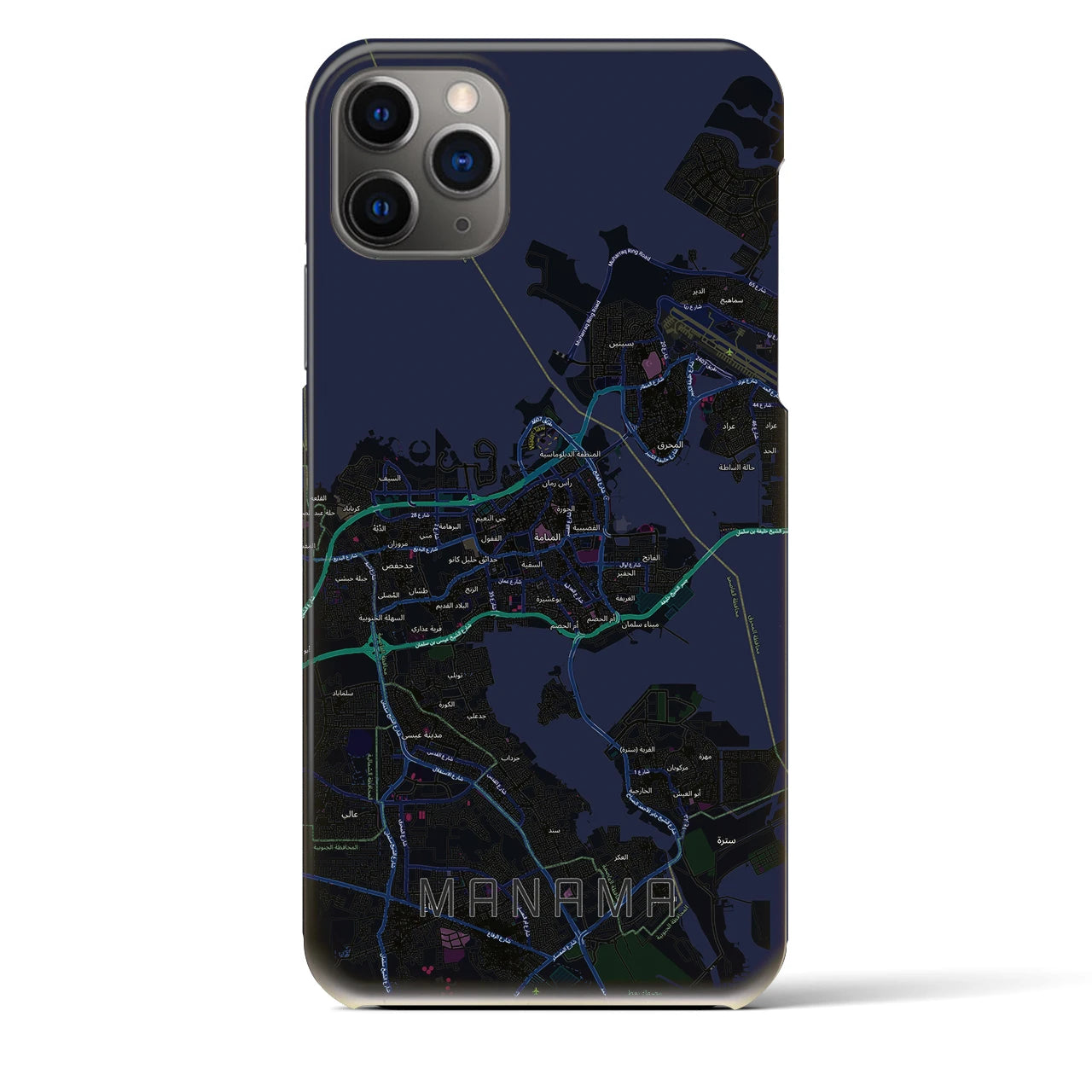 【マナーマ（バーレーン）】地図柄iPhoneケース（バックカバータイプ）