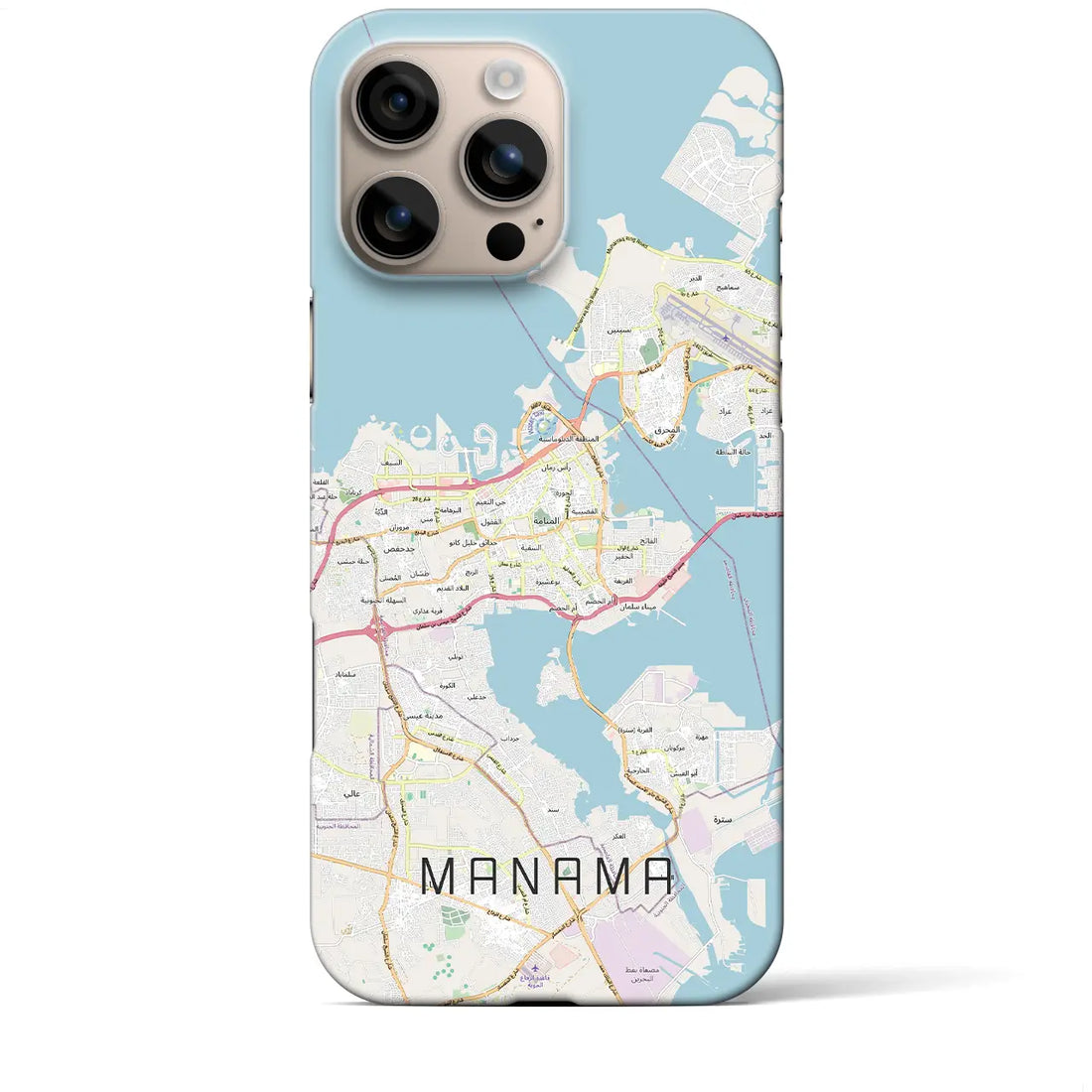 【マナーマ（バーレーン）】地図柄iPhoneケース（バックカバータイプ）