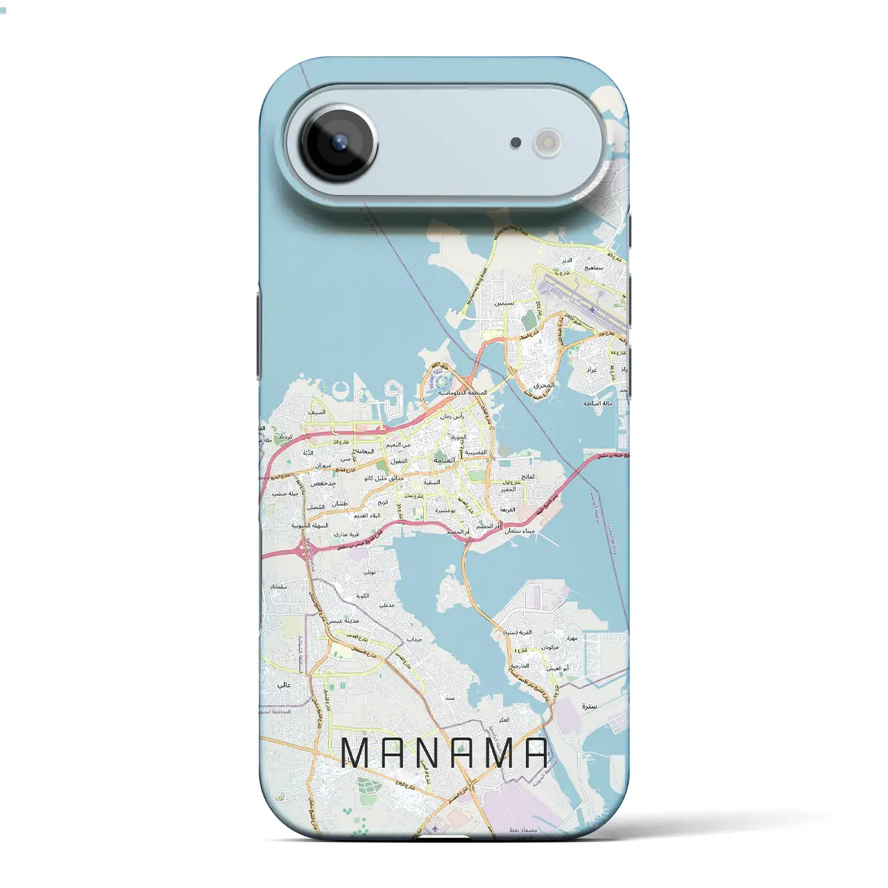 【マナーマ（バーレーン）】地図柄iPhoneケース（バックカバータイプ）