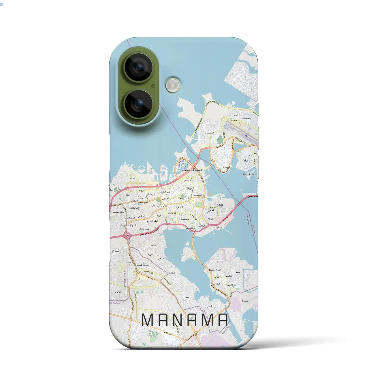 【マナーマ（バーレーン）】地図柄iPhoneケース（バックカバータイプ）