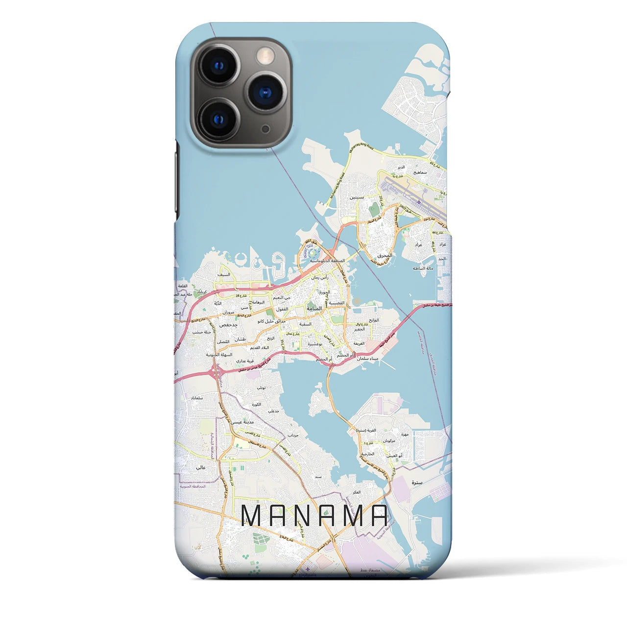 【マナーマ（バーレーン）】地図柄iPhoneケース（バックカバータイプ）