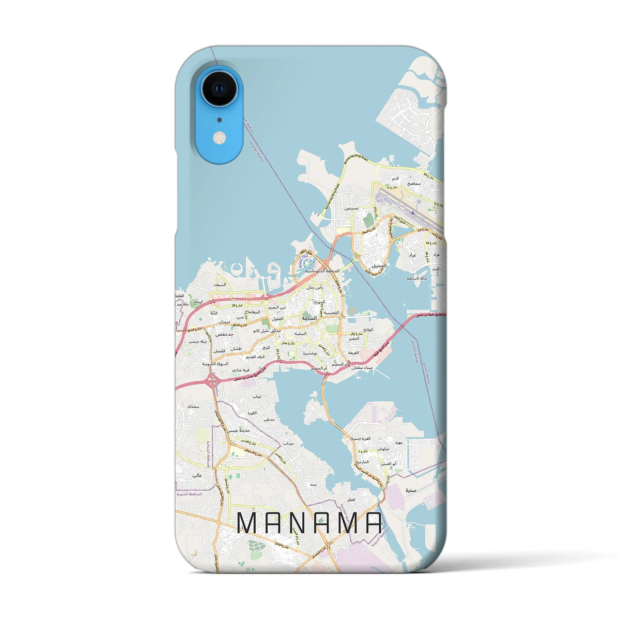 【マナーマ（バーレーン）】地図柄iPhoneケース（バックカバータイプ）