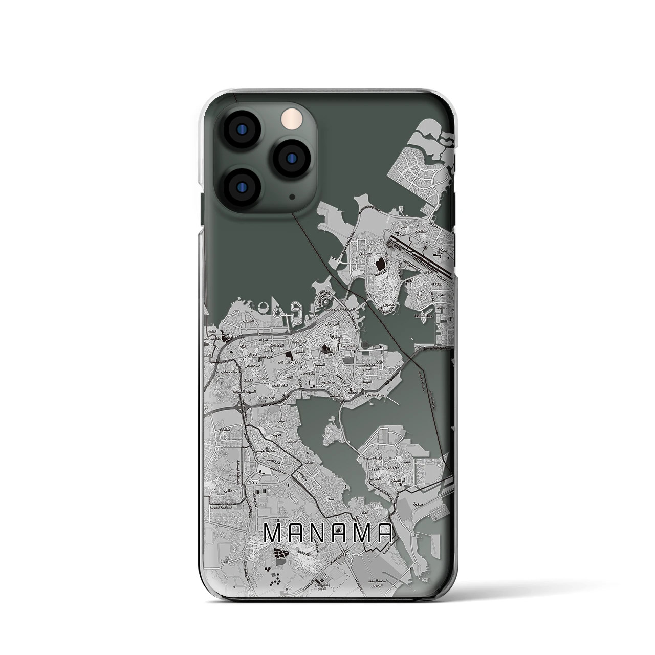 【マナーマ（バーレーン）】地図柄iPhoneケース（クリアタイプ）
