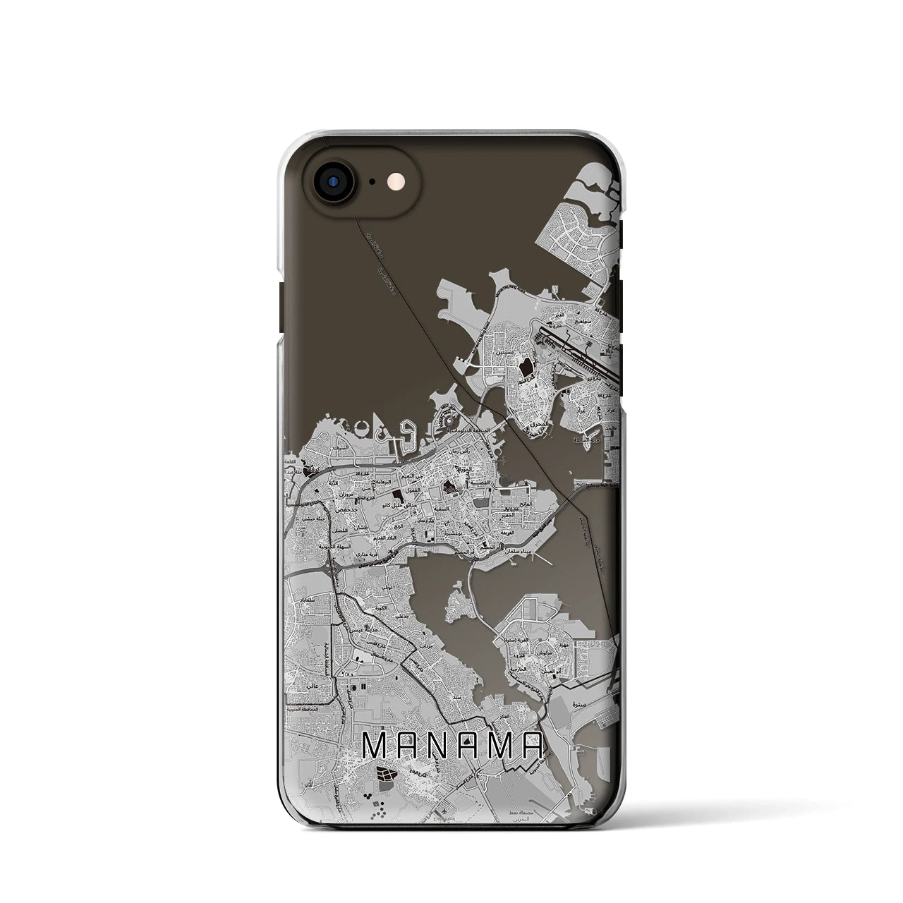 【マナーマ（バーレーン）】地図柄iPhoneケース（クリアタイプ）