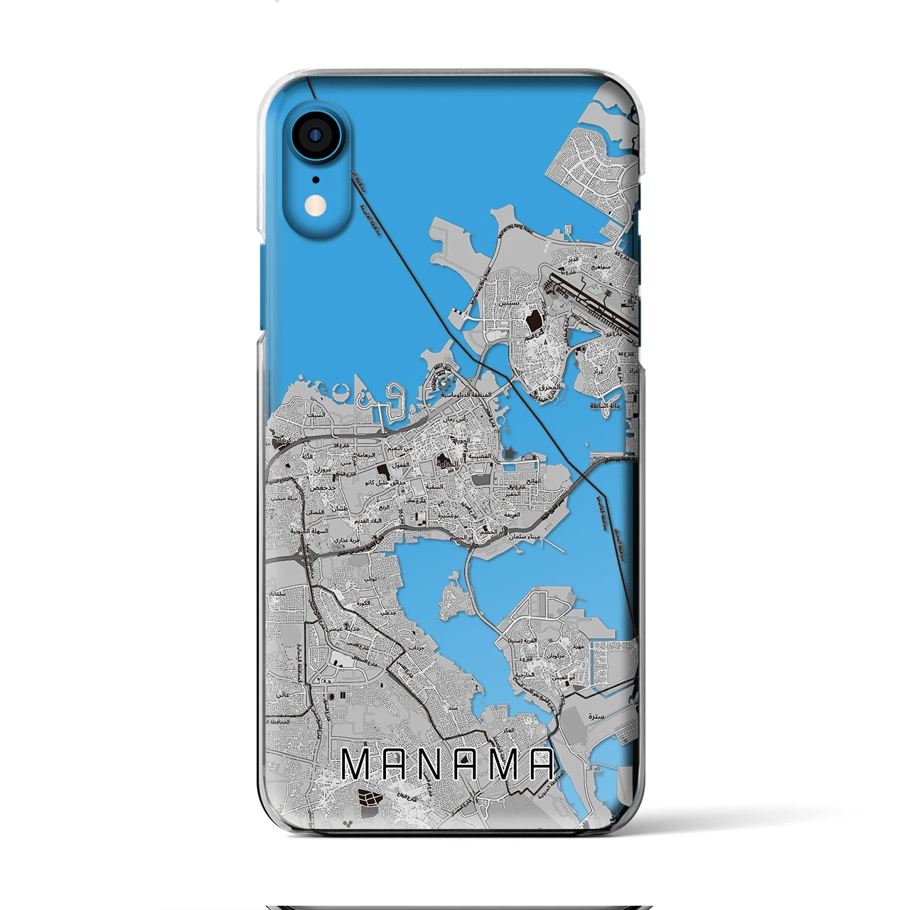 【マナーマ（バーレーン）】地図柄iPhoneケース（クリアタイプ）