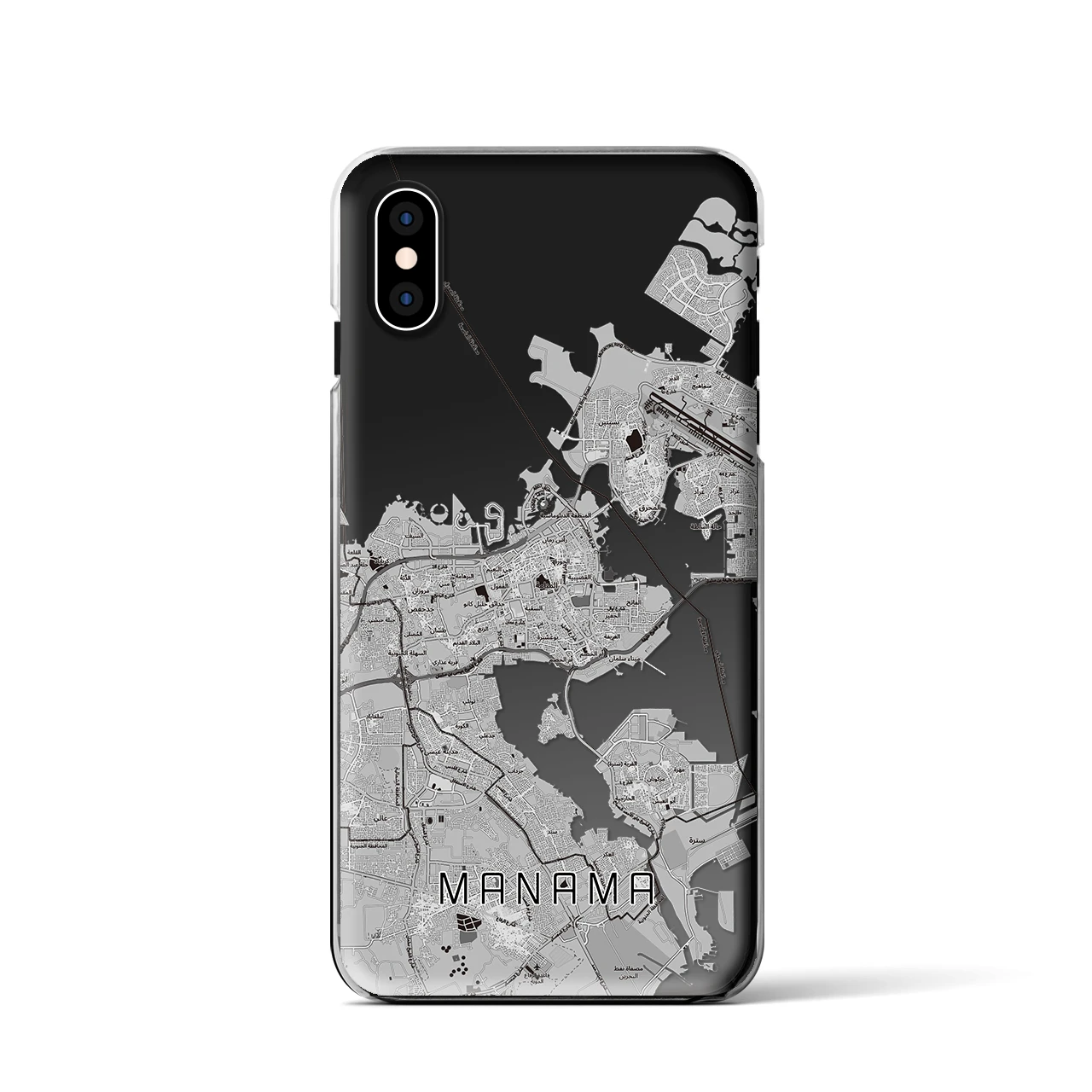 【マナーマ（バーレーン）】地図柄iPhoneケース（クリアタイプ）