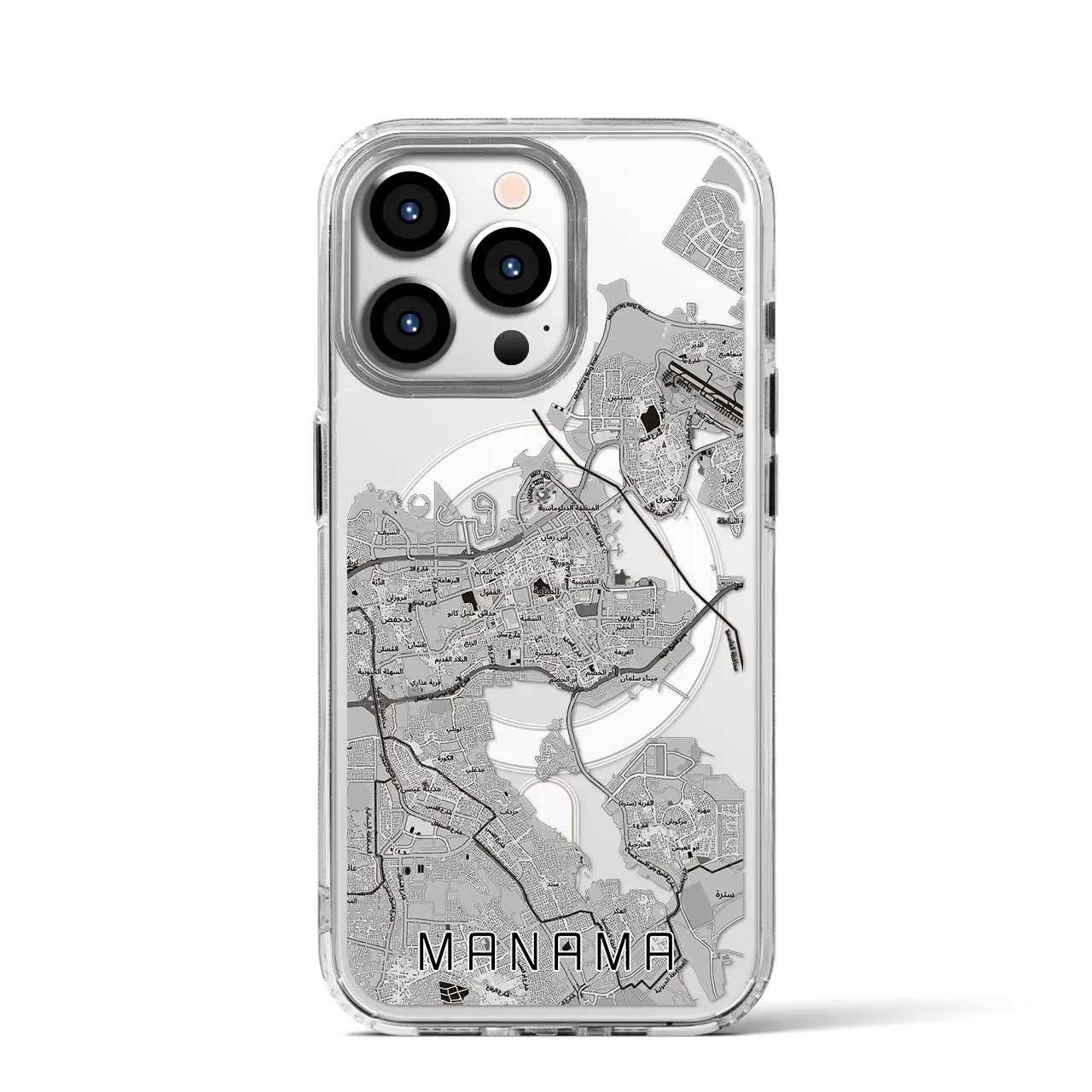【マナーマ（バーレーン）】地図柄iPhoneケース（MagSafeタイプ）