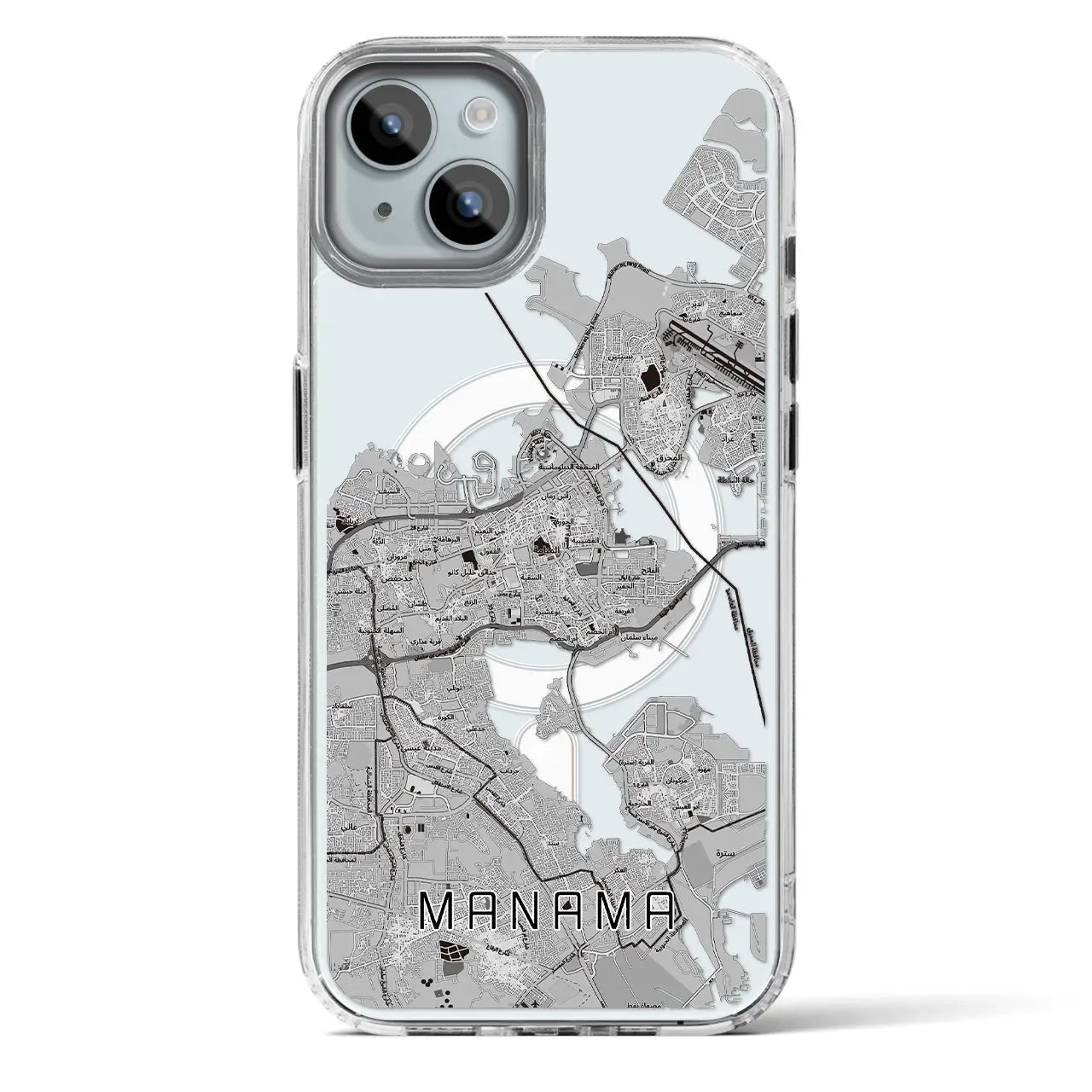 【マナーマ（バーレーン）】地図柄iPhoneケース（MagSafeタイプ）