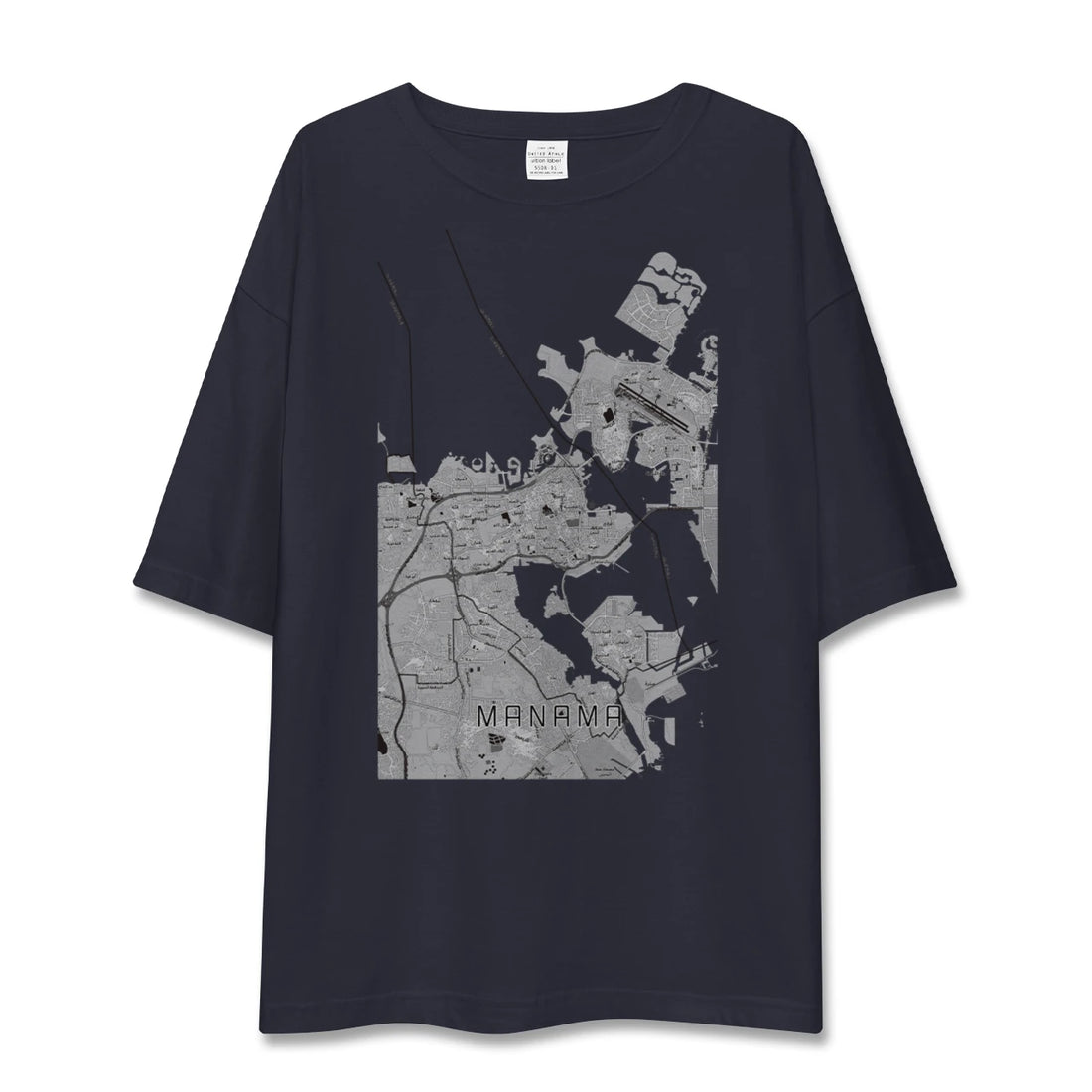 【マナーマ（バーレーン）】地図柄ビッグシルエットTシャツ