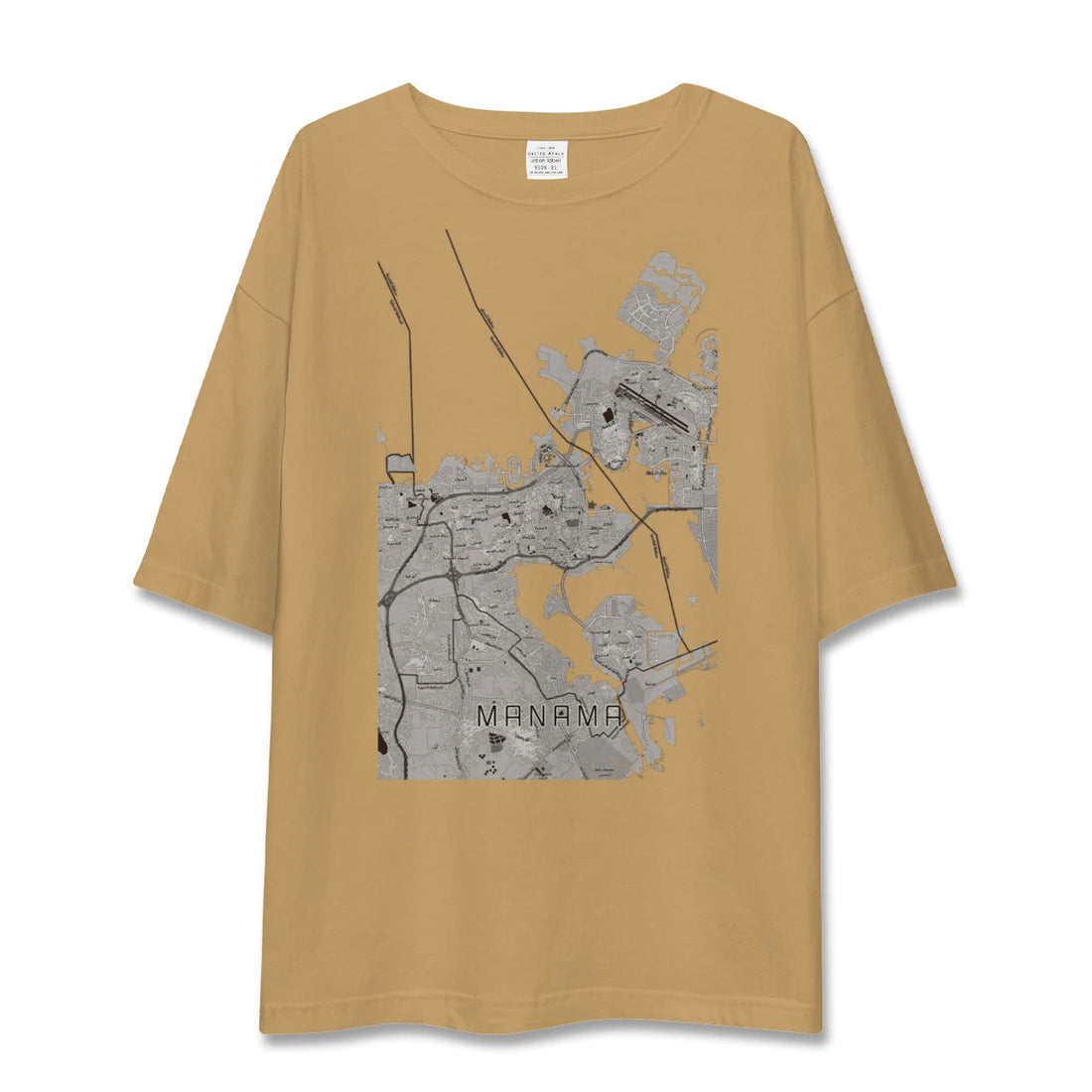 【マナーマ（バーレーン）】地図柄ビッグシルエットTシャツ