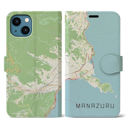 【真鶴（神奈川県）】地図柄iPhoneケース（手帳タイプ）ナチュラル・iPhone 13 用