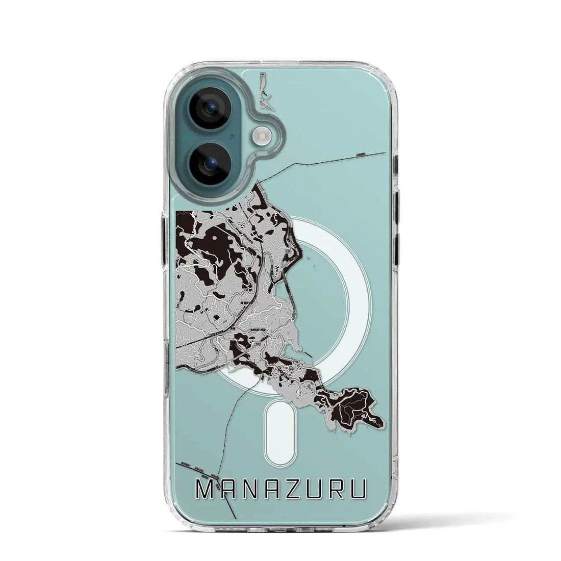 【真鶴(神奈川県)】地図柄iPhoneケース(MagSafeタイプ)モノトーン・iPhone 16 Pro 用