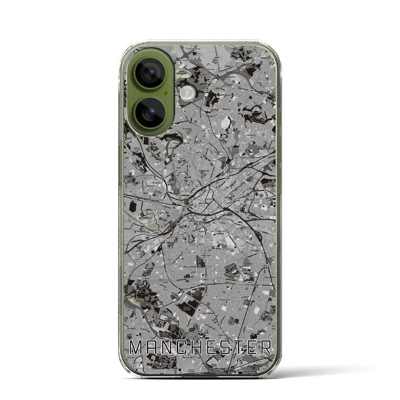 【マンチェスター（イギリス）】地図柄iPhoneケース（クリアタイプ）