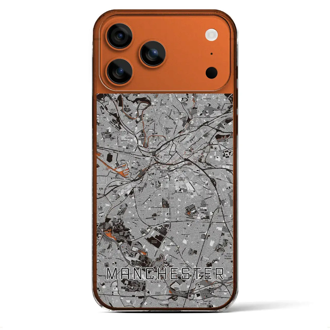 【マンチェスター（イギリス）】地図柄iPhoneケース（クリアタイプ）