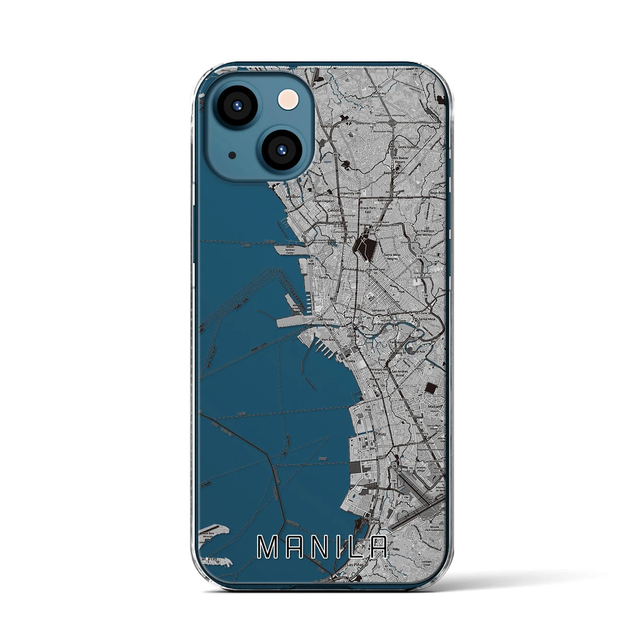 【マニラ（フィリピン）】地図柄iPhoneケース（クリアタイプ）