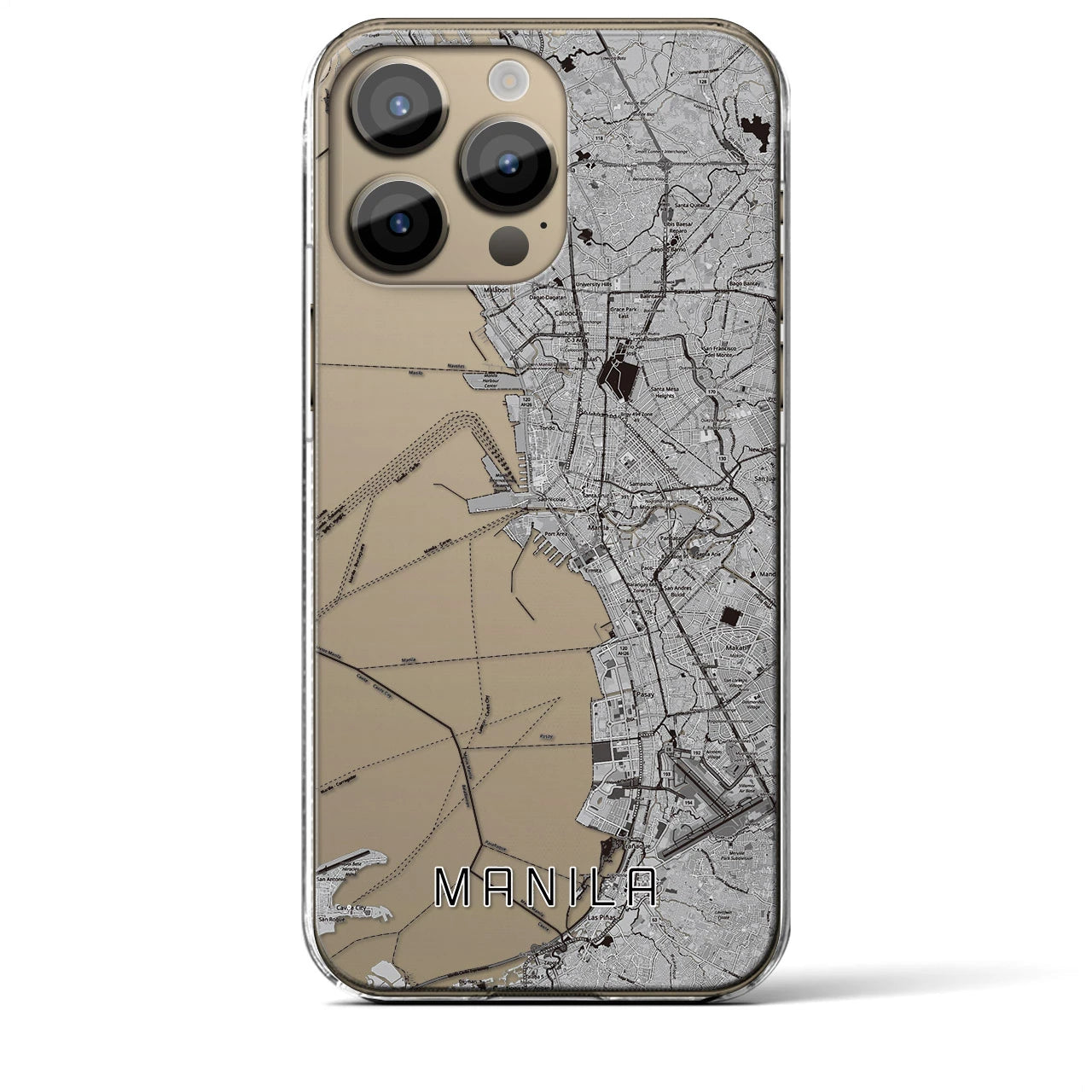 【マニラ（フィリピン）】地図柄iPhoneケース（クリアタイプ）